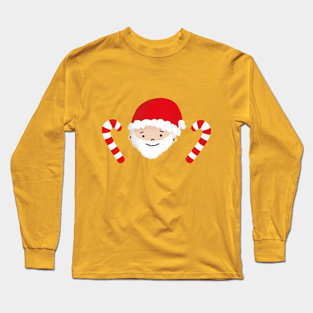 Santa "Jack" with Candy Sticks Long Sleeve T-Shirt by TinatiDesign